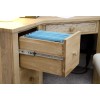 Torino Solid Oak Office Furniture Corner Computer Desk with 3 Drawer 1 Door